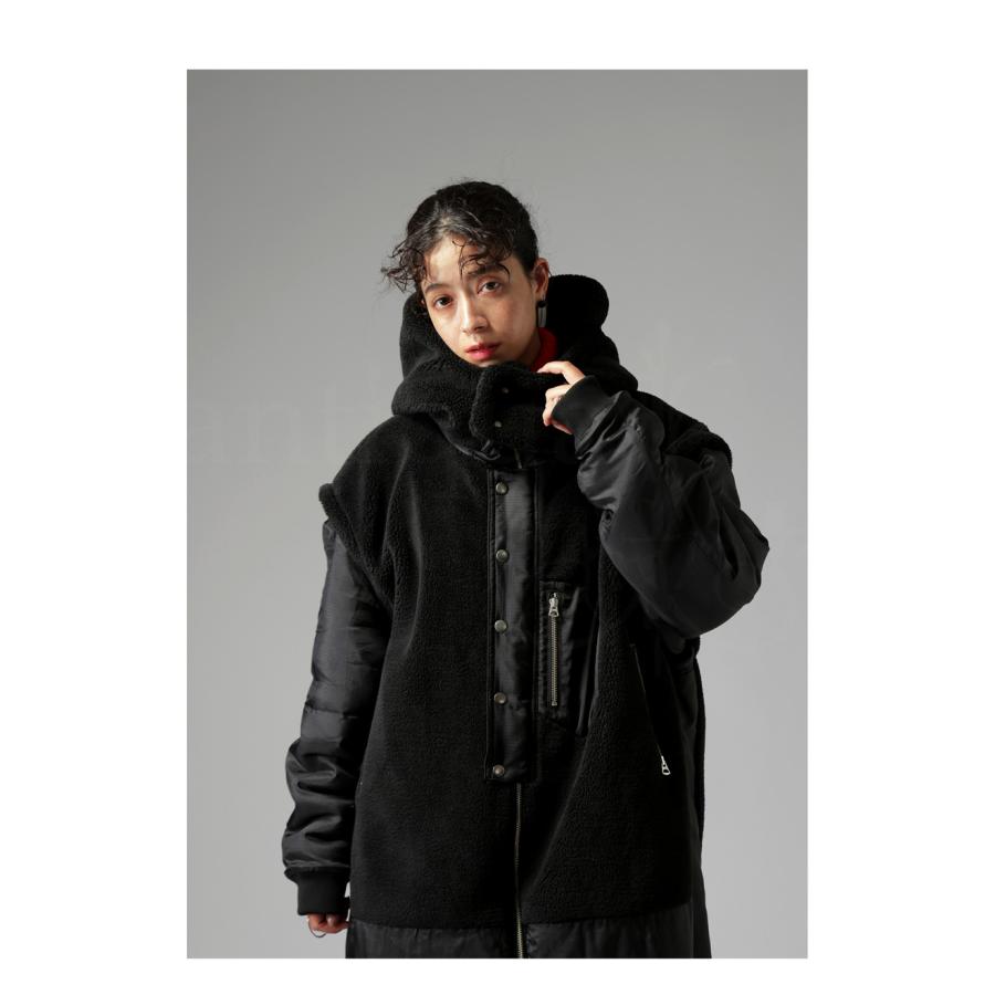 antiqua ダウンのような暖かさ ボアドッキングアウター