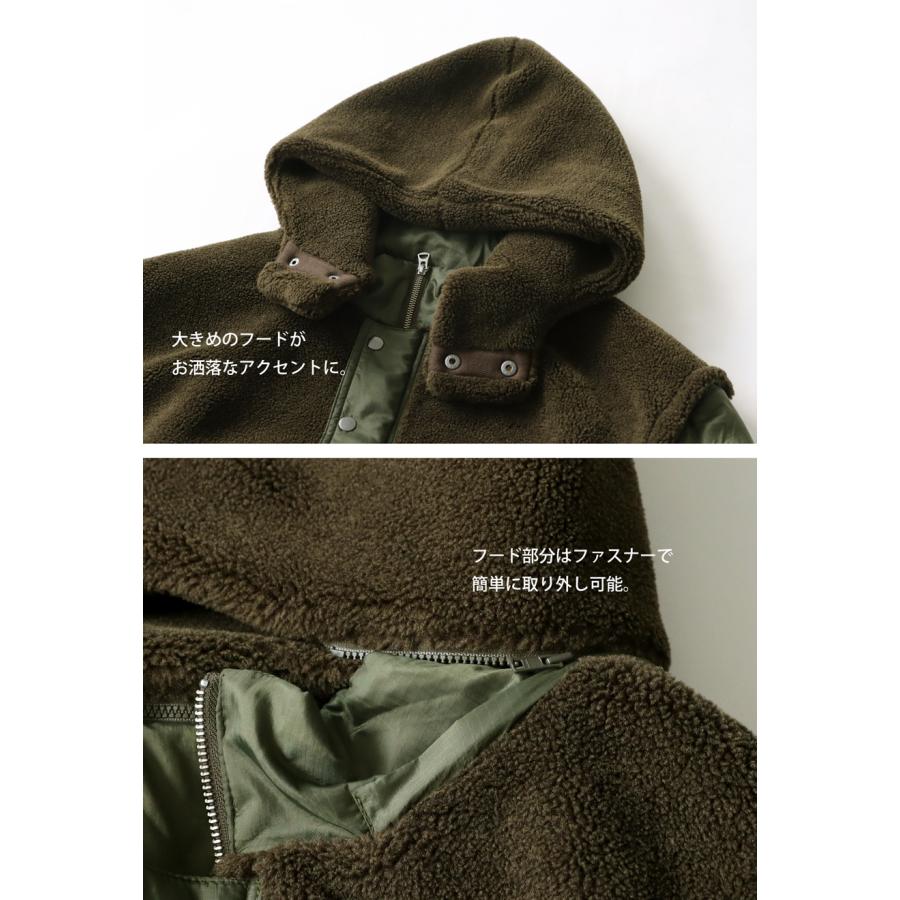 antiqua（アンティカ） ダウンのような暖かさ ボアドッキングアウター 