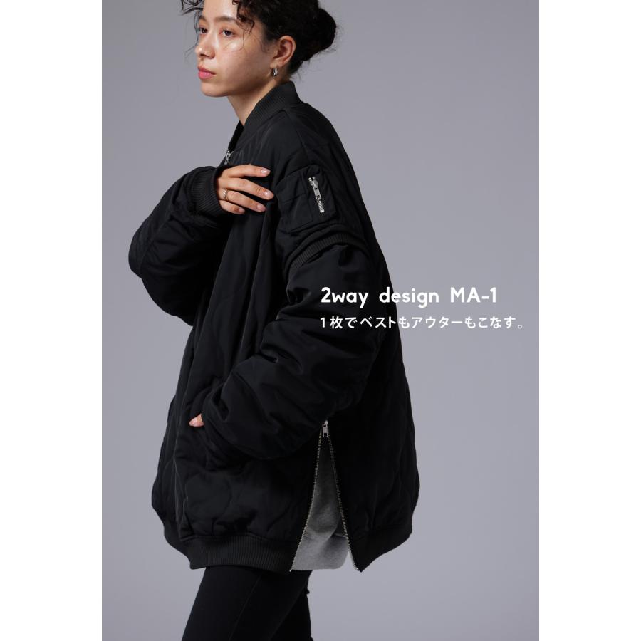 ダウンのような暖かさ 2WAY MA-1 レディース 送料無料・メール便不可 