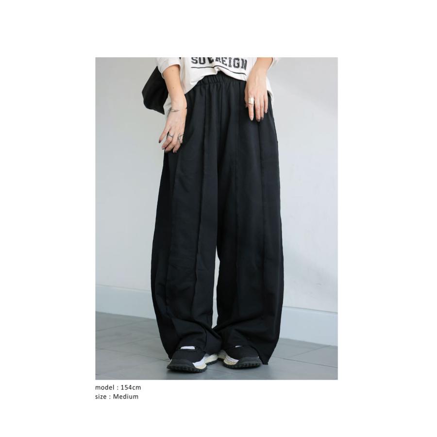 antiqua（アンティカ） 裏毛 ワイドパンツ レディース ロング アウト