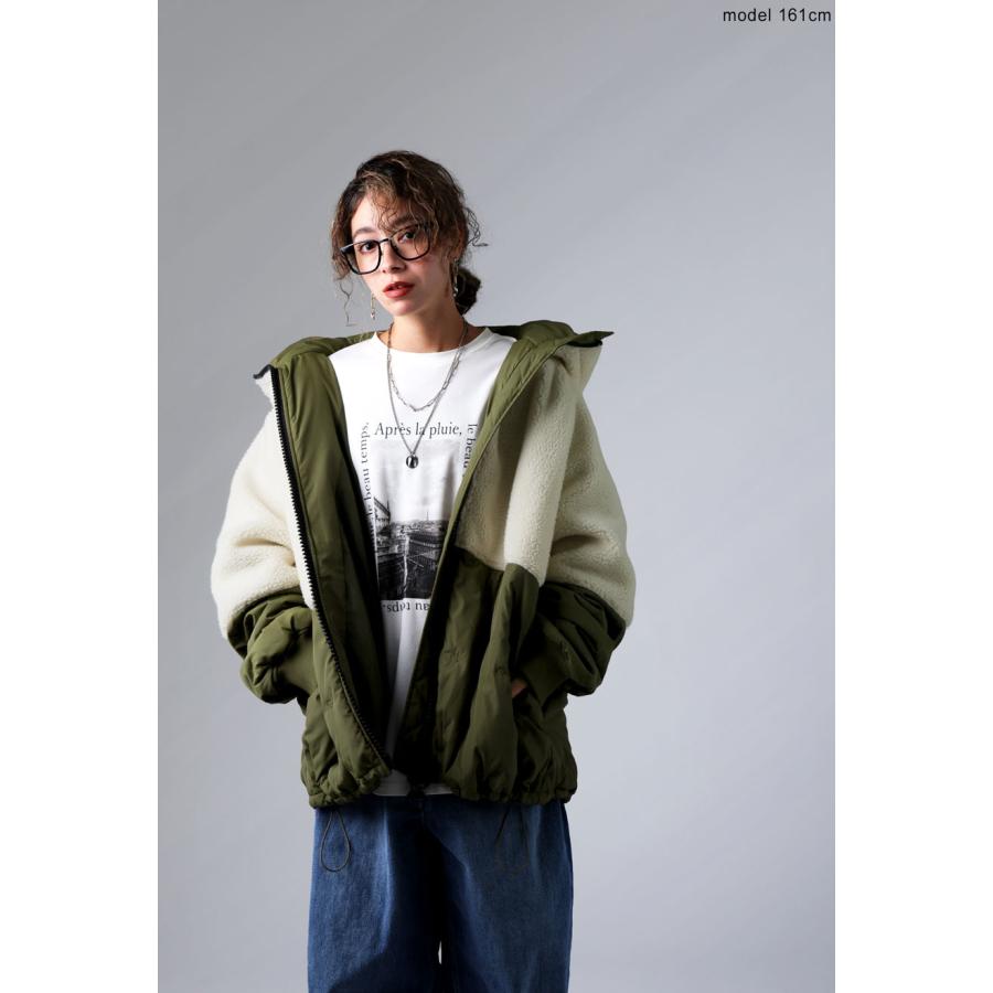 antiqua（アンティカ） 予約12月下旬納期 異素材 切替 ボアコート