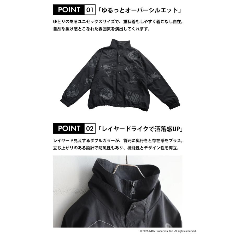 antiqua（アンティカ） NBA公式 ロゴ刺繍 バルーンジャケット