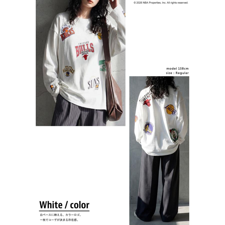 NBA公式 ロゴ刺繍 ロンT レディース クルーネック 送料無料・メール便不可 | antiqua | 18