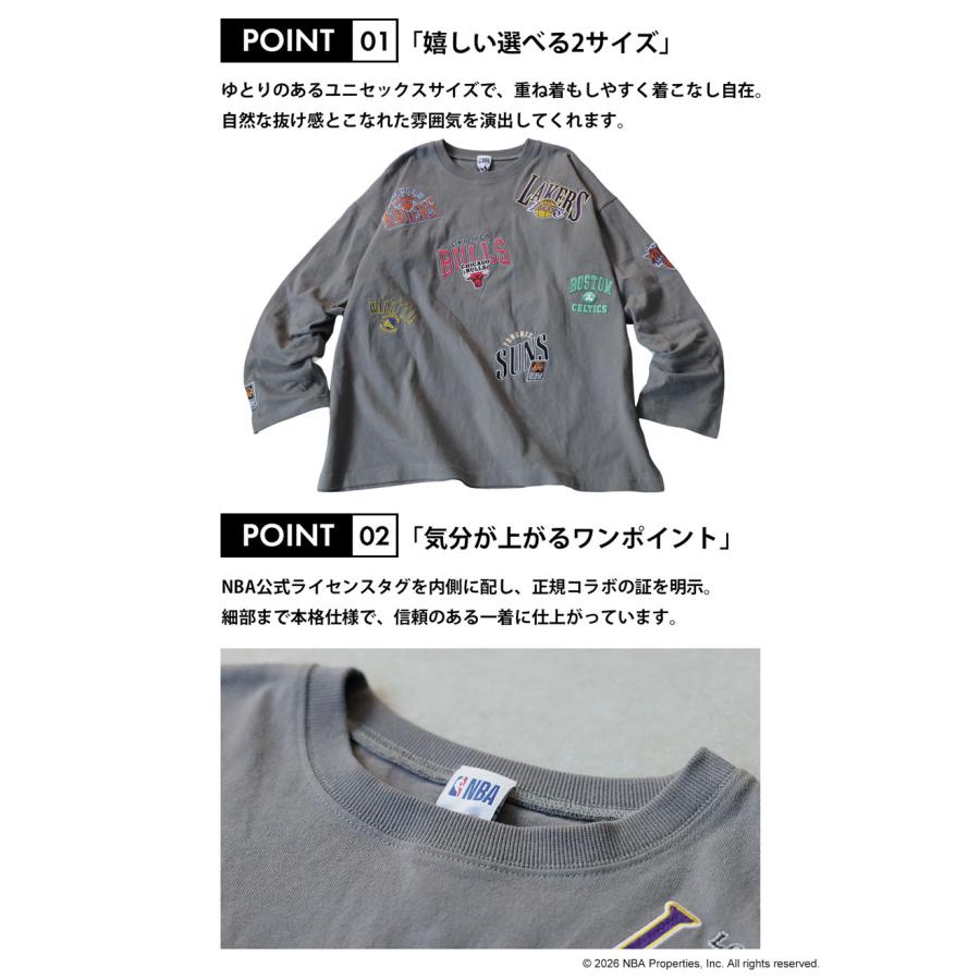 NBA公式 ロゴ刺繍 ロンT レディース クルーネック 送料無料・メール便不可 | antiqua | 14