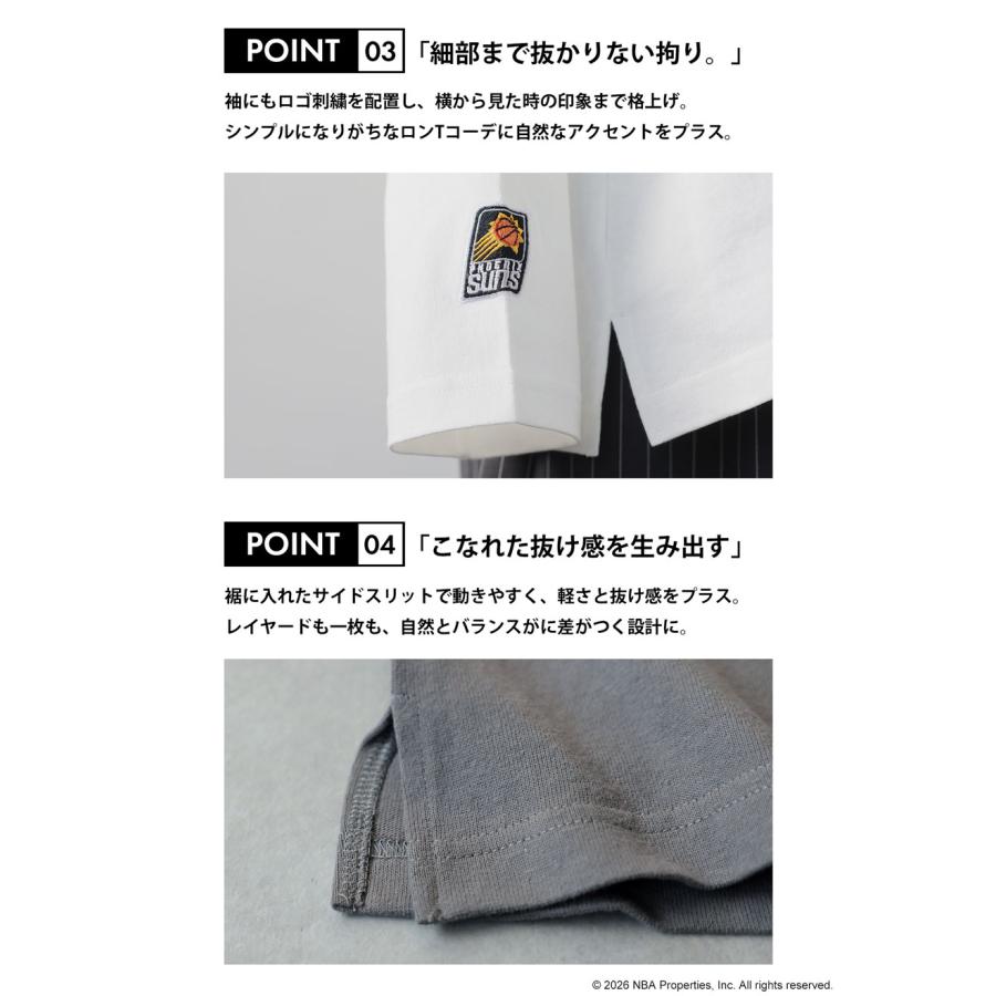 NBA公式 ロゴ刺繍 ロンT レディース クルーネック 送料無料・メール便不可 | antiqua | 15
