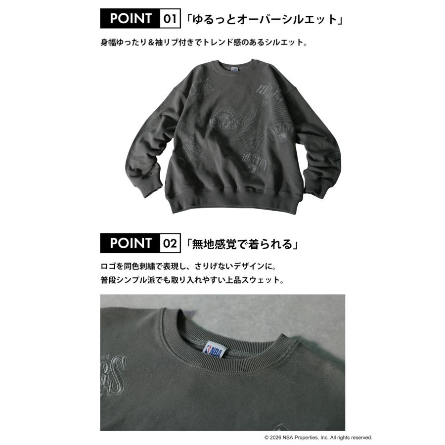 NBA公式 ロゴ刺繍 スウェット レディース 綿100 送料無料・メール便不可 | antiqua | 09