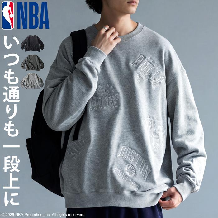antiqua（アンティカ） NBA公式 ロゴ刺繍 スウェット メンズ 綿100