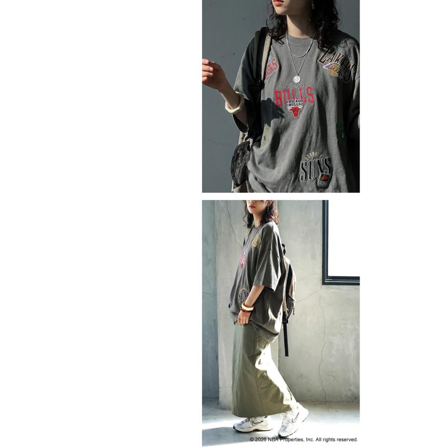 NBA公式 ロゴ刺繍 Tシャツ レディース クルーネック 送料無料・メール便不可 | antiqua | 25