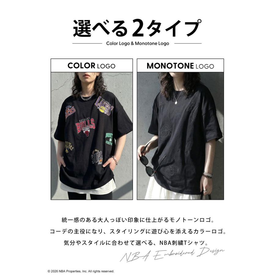 antiqua（アンティカ） NBA公式 ロゴ刺繍 Tシャツ レディース クルー