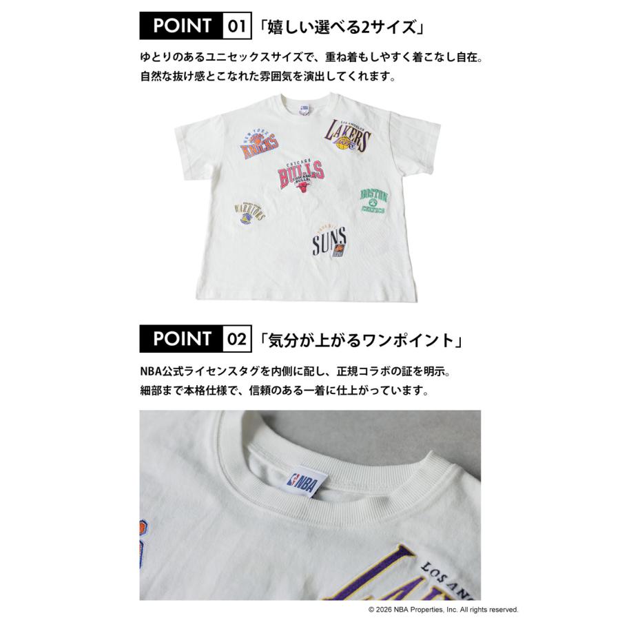 NBA公式 ロゴ刺繍 Tシャツ レディース クルーネック 送料無料・メール便不可 | antiqua | 12