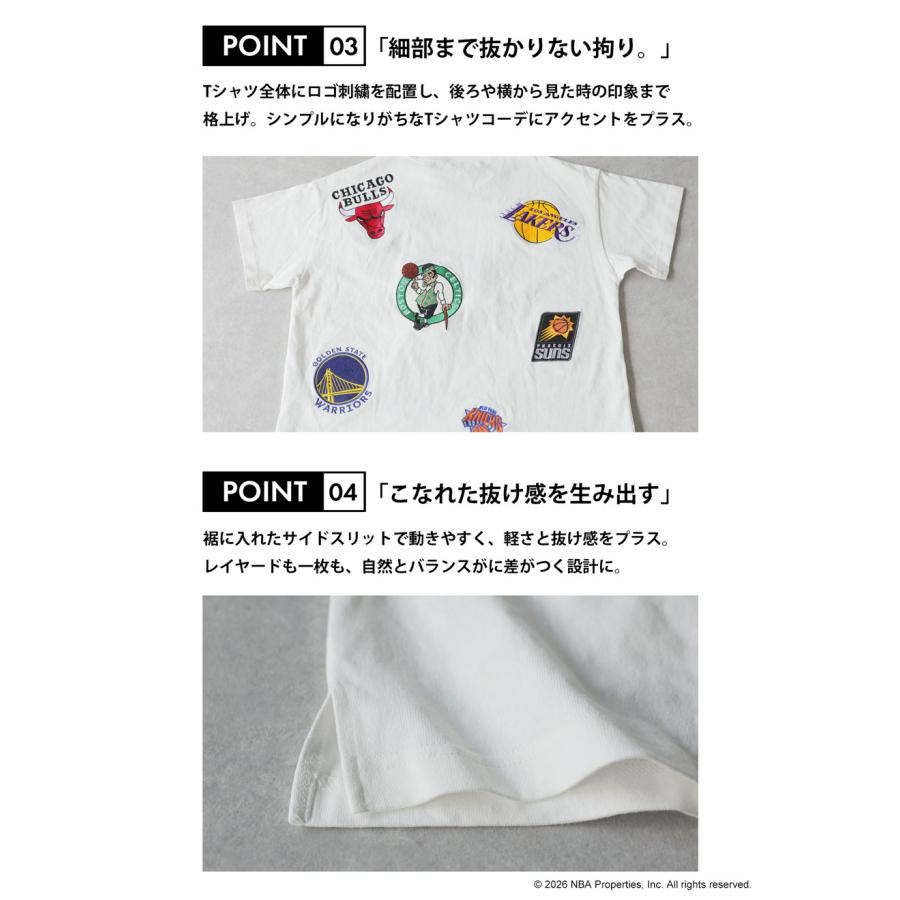 NBA公式 ロゴ刺繍 Tシャツ レディース クルーネック 送料無料・メール便不可 | antiqua | 13