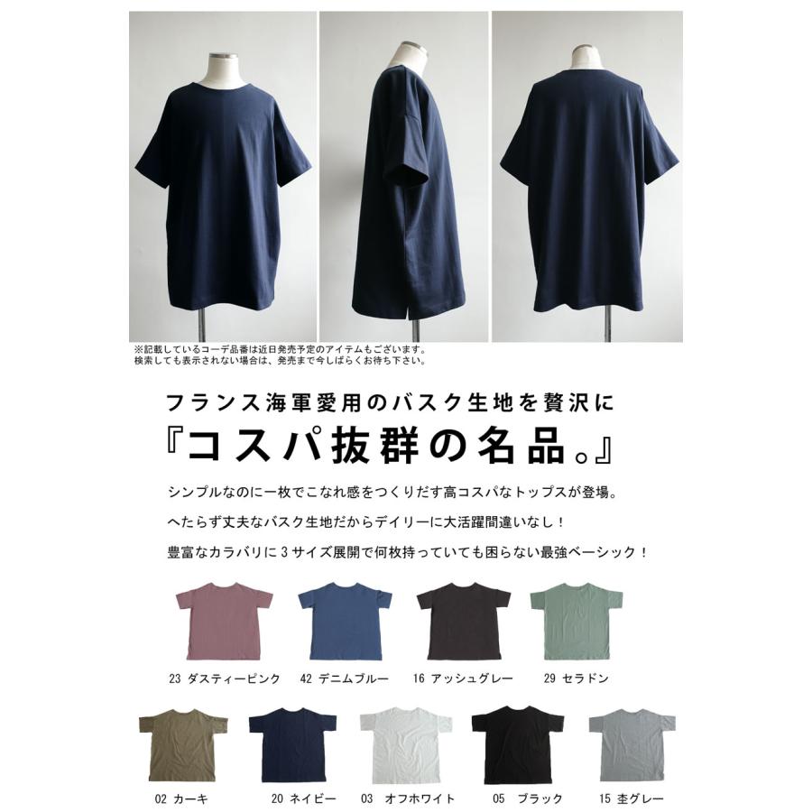 特別送料無料 トップス プルオーバー メンズ 五分袖 綿 綿100％ バスクＴシャツ・100ptメール便可 | antiqua | 10