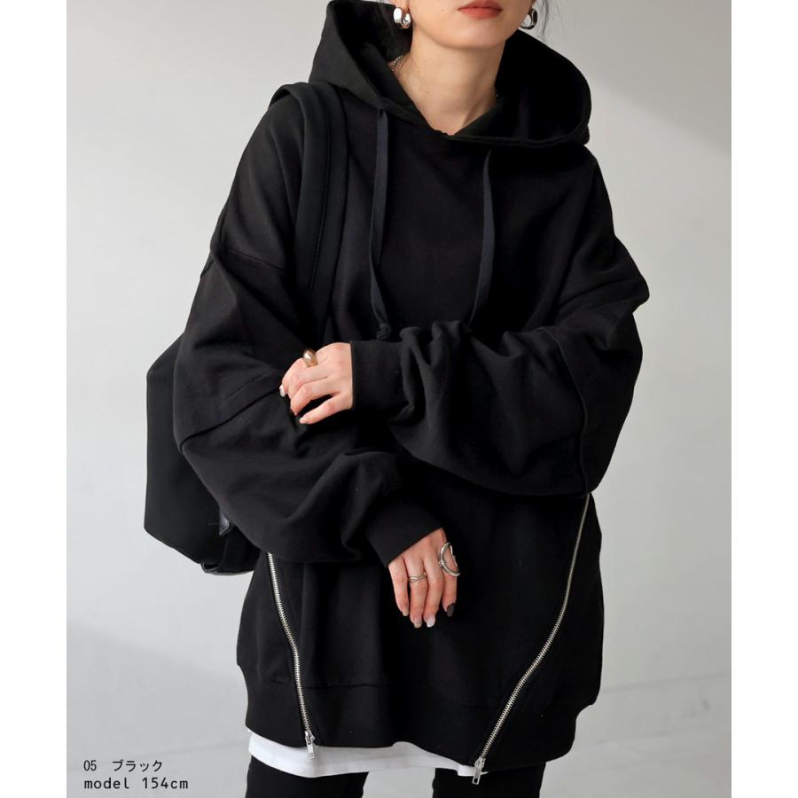 antiqua（アンティカ） ジップデザインパーカー パーカー レディース