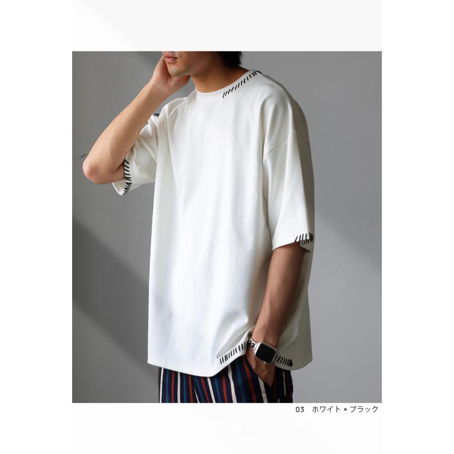 antiqua（アンティカ） ハンドステッチデザインTシャツ Tシャツ メンズ