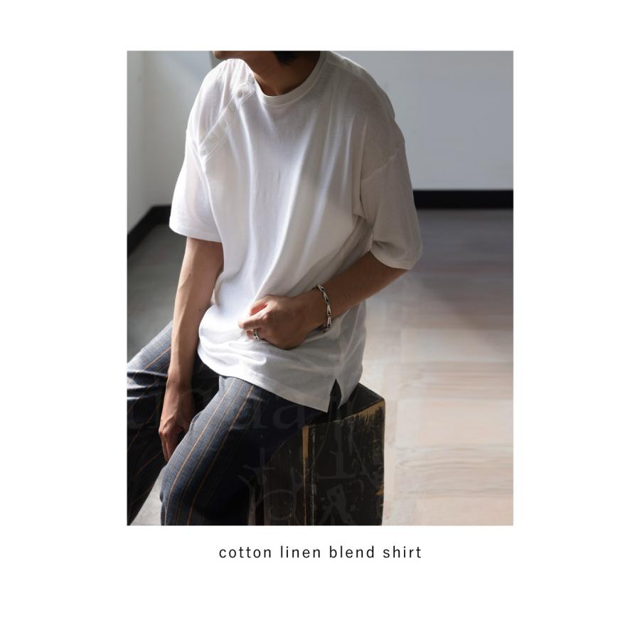antiqua（アンティカ） 綿麻Tシャツ Tシャツ メンズ トップス 無地