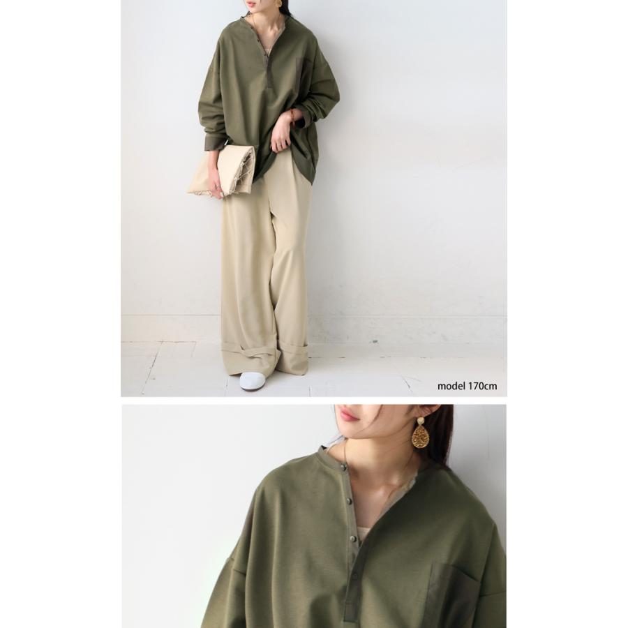 antiqua（アンティカ） ヘンリーネック ドッキングトップス レディース