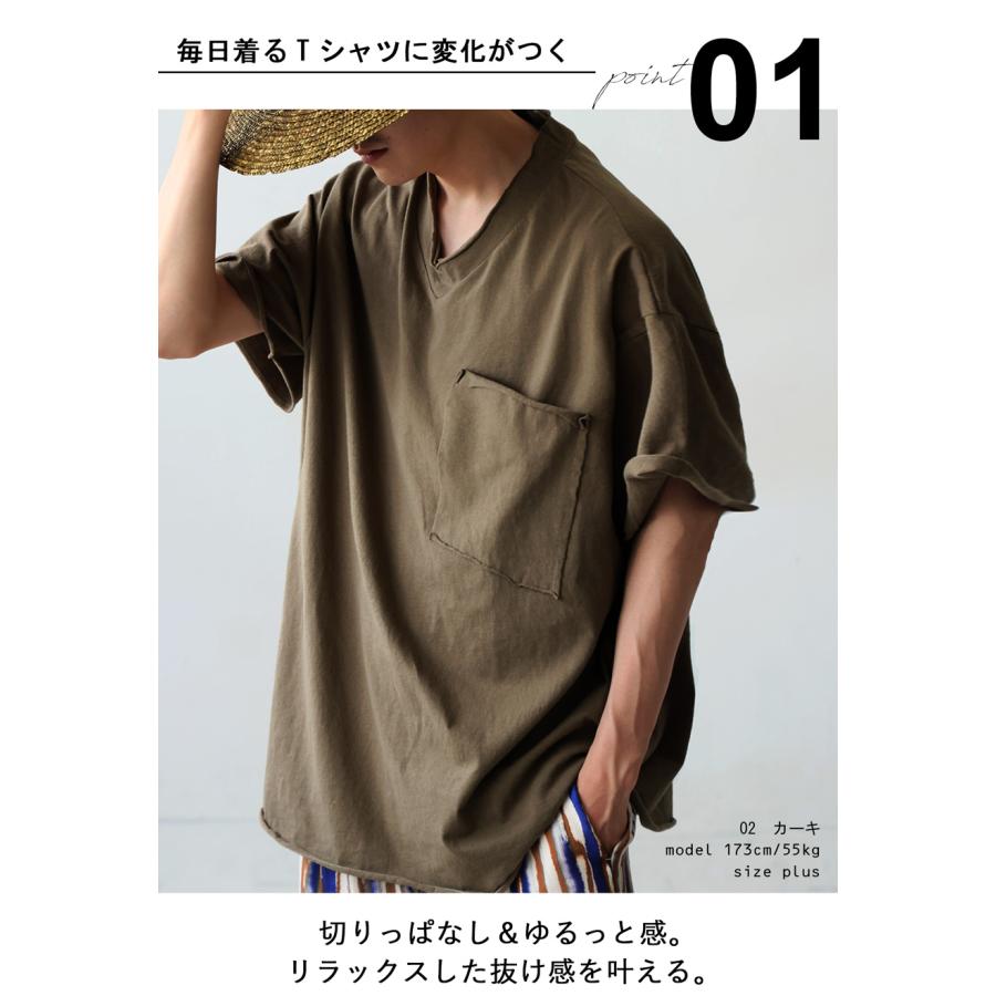 インポート70%オフセール☆Ｖネック カットオフ】VネックTシャツ(V首) YVC015A :メンズ トップス