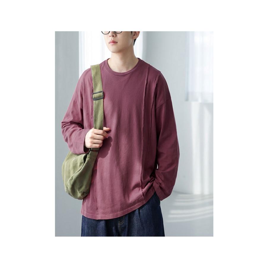 antiqua（アンティカ） アウトシーム ロングTシャツ メンズ 綿100 長袖