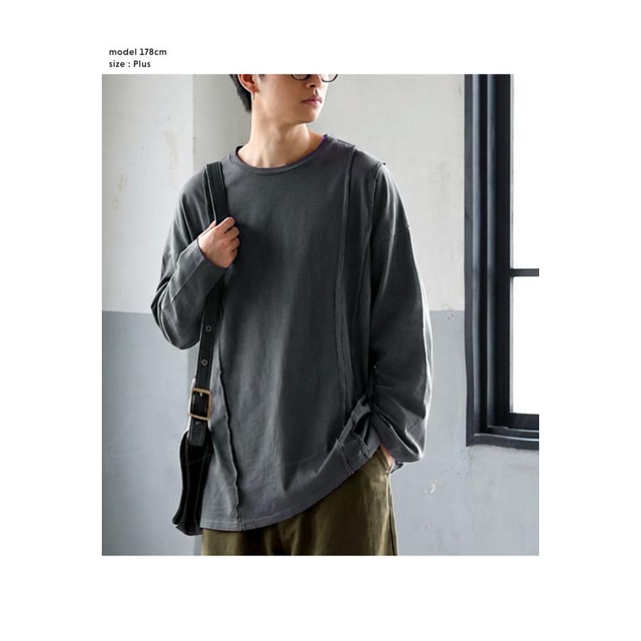 antiqua（アンティカ） アウトシーム ロングTシャツ メンズ 綿100 長袖