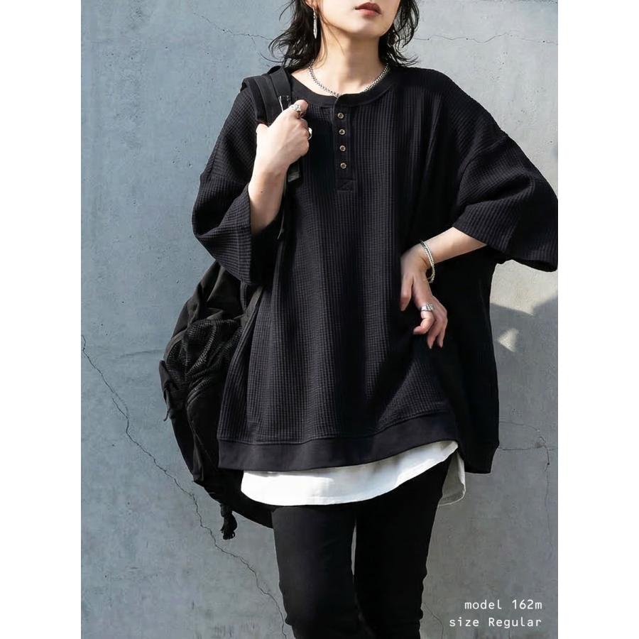 antiqua（アンティカ） Tシャツ レディース 半袖 ワッフル 綿100 無地