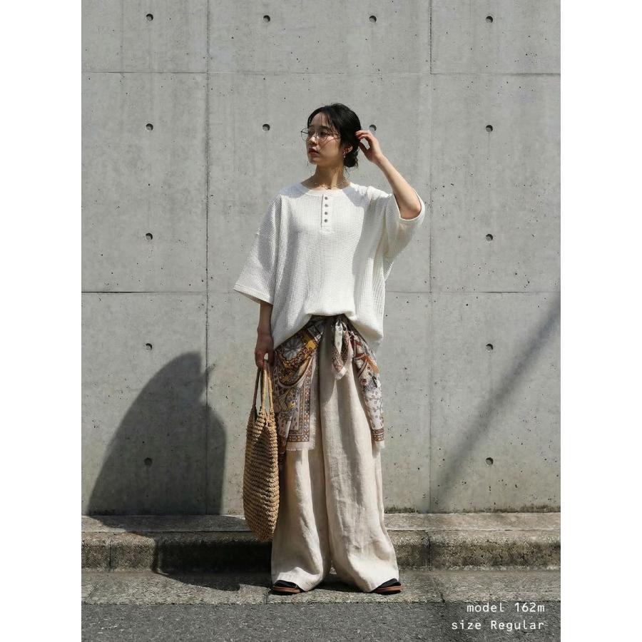 antiqua（アンティカ） Tシャツ レディース 半袖 ワッフル 綿100 無地