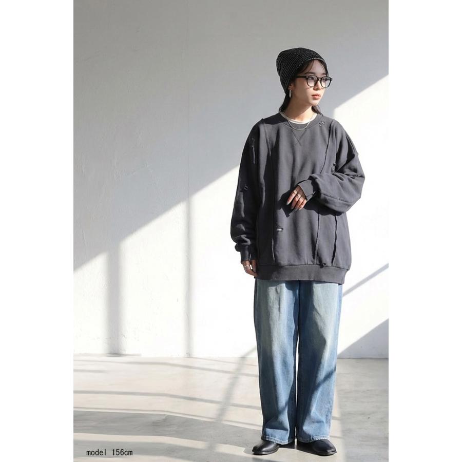antiqua（アンティカ） ダメージ加工 スウェット レディース