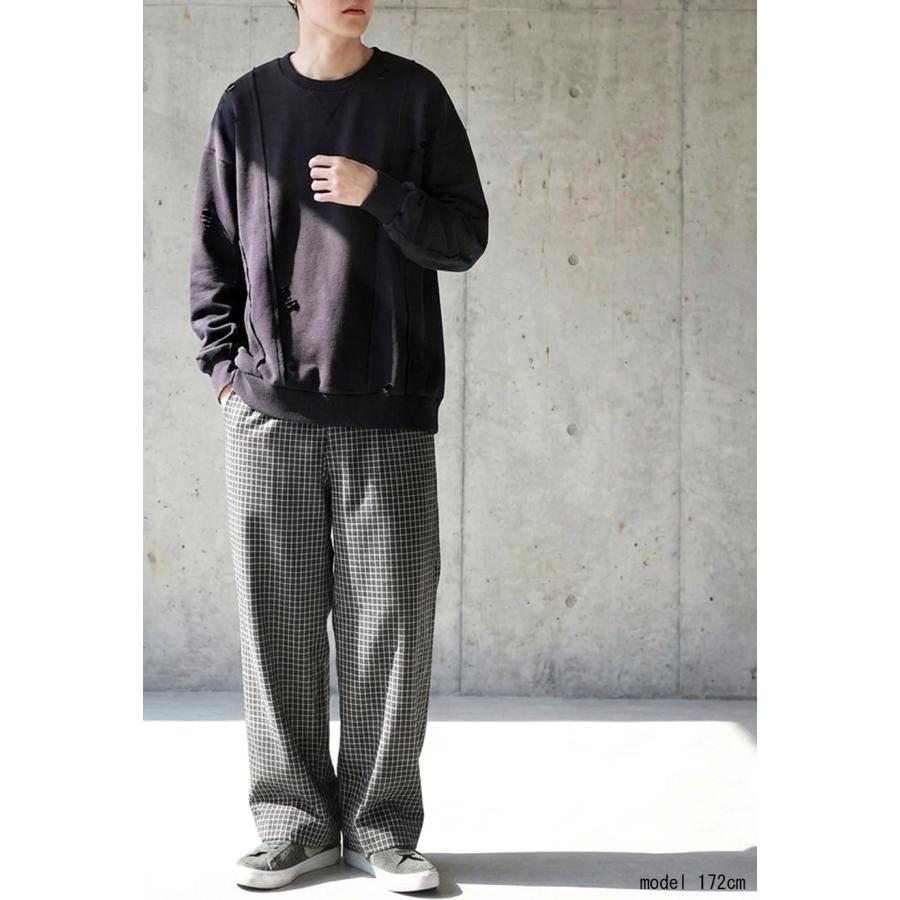 antiqua（アンティカ） ダメージ加工 スウェット メンズ トレーナー