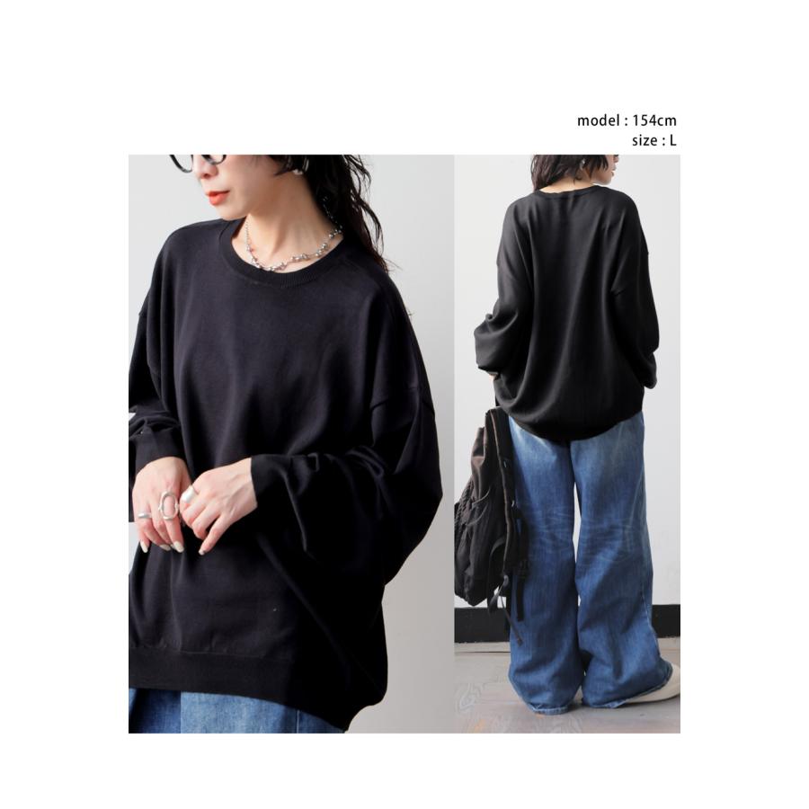 マシュマロタッチ ニット レディース 長袖 無地 クルーネック・メール便不可 | antiqua | 18