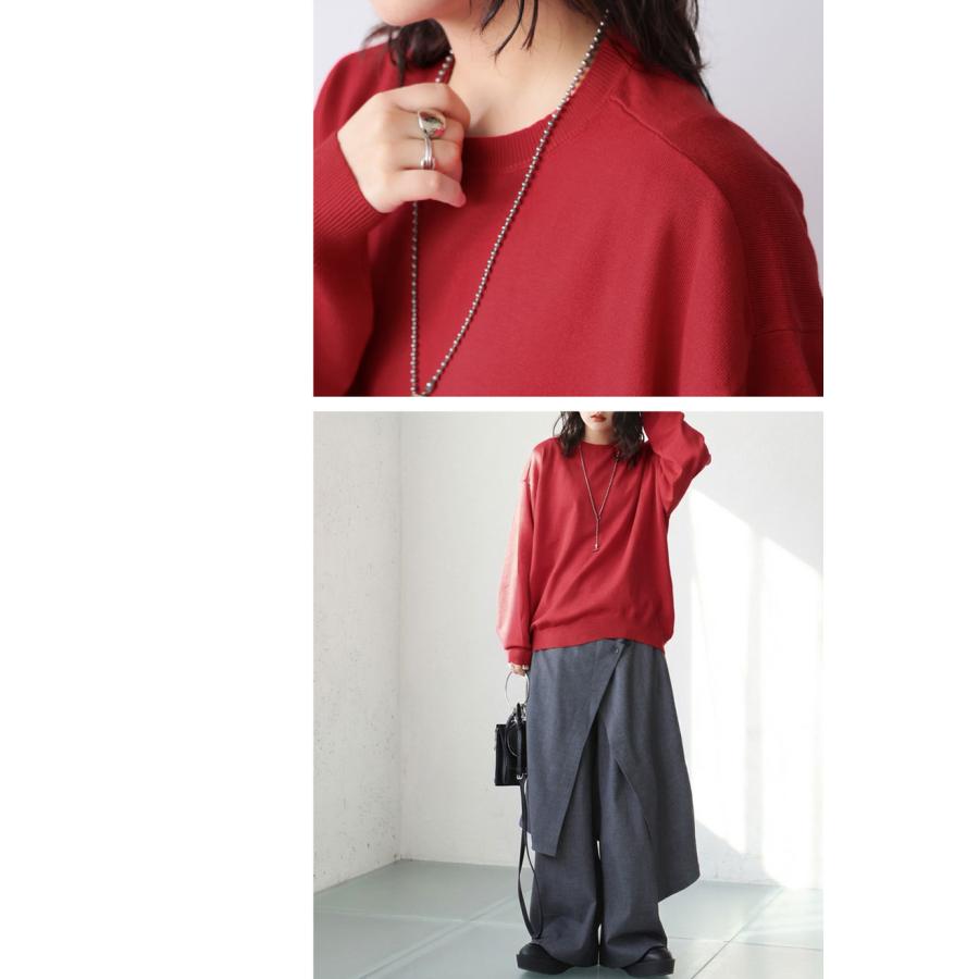 マシュマロタッチ ニット レディース 長袖 無地 クルーネック・メール便不可 | antiqua | 22