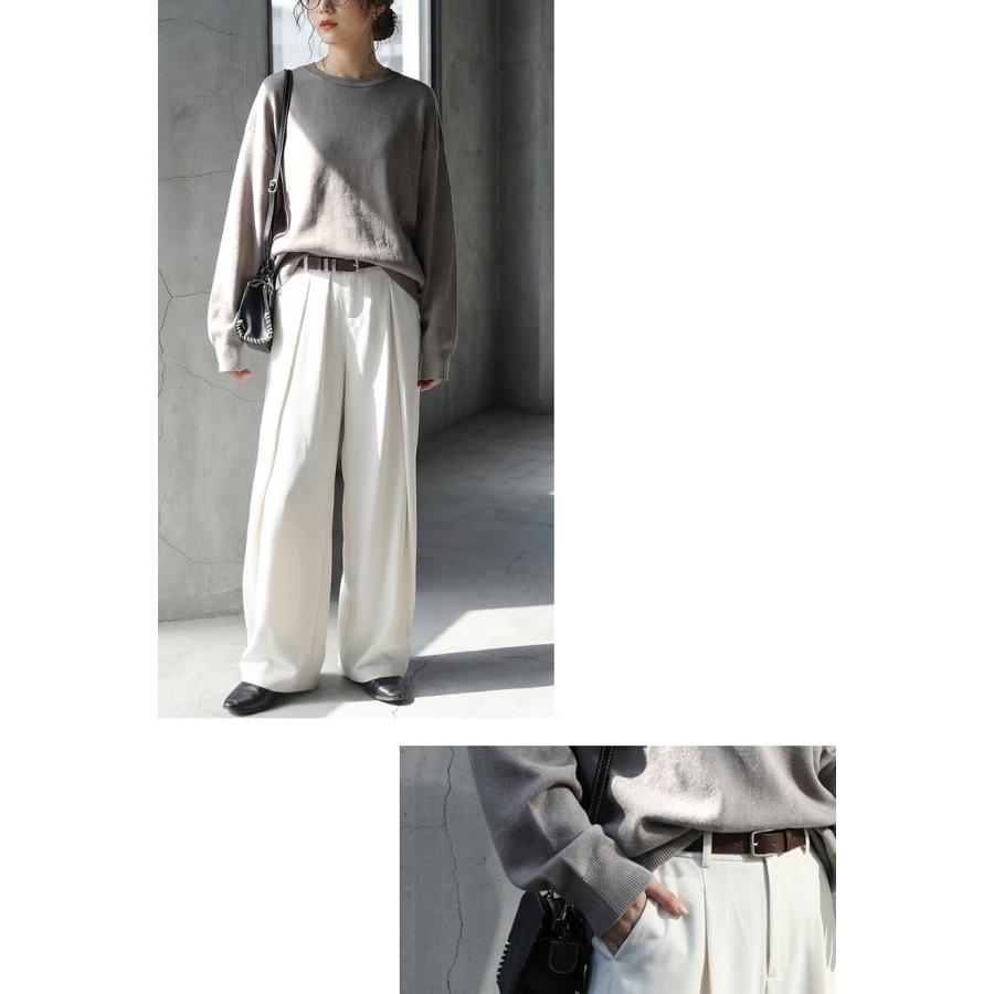 マシュマロタッチ ニット レディース 長袖 無地 クルーネック・メール便不可 | antiqua | 25