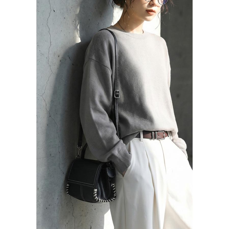 マシュマロタッチ ニット レディース 長袖 無地 クルーネック・メール便不可 | antiqua | 26