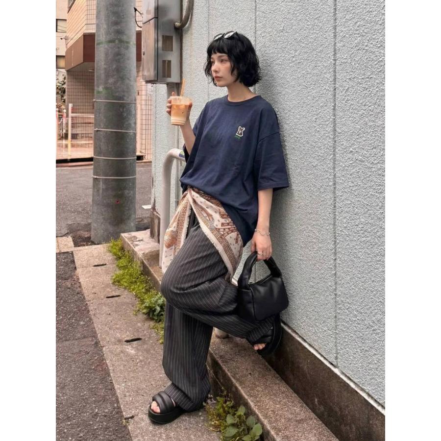 接触冷感 Tシャツ レディース 半袖 綿100% アニマル刺繍 ・再入荷 50ptメール便可 | antiqua | 25
