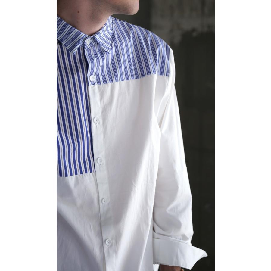 トップス シャツ 長袖 メンズ 綿 綿100 ストライプ ストライプ切替シャツ 送料無料 4月15日0時 再再販 メール便不可 Ze m Antiqua 通販 Yahoo ショッピング