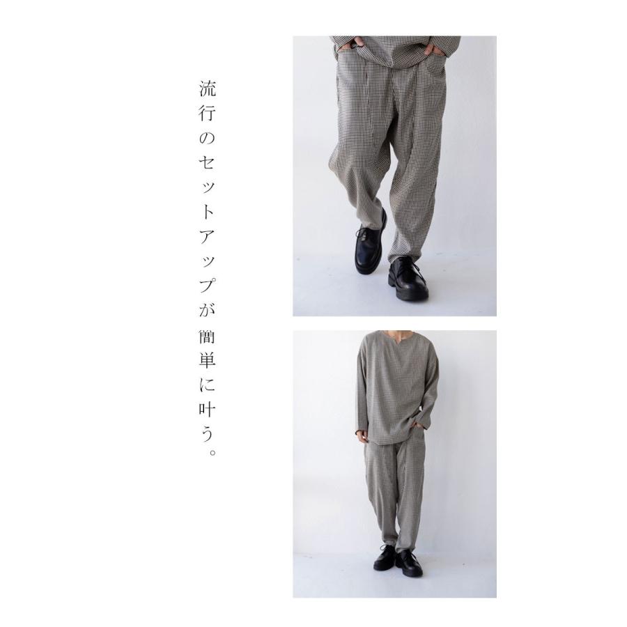 ボトムス パンツ 千鳥格子 チェック ML LXL サルエルパンツ・80ptメール便可 父の日｜antiqua｜05