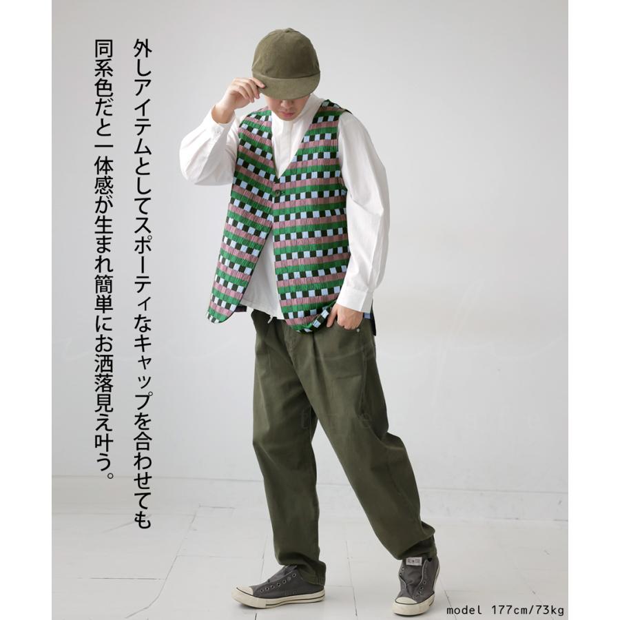 antiqua（アンティカ） ベスト メンズ トップス チェック柄 無地 送料