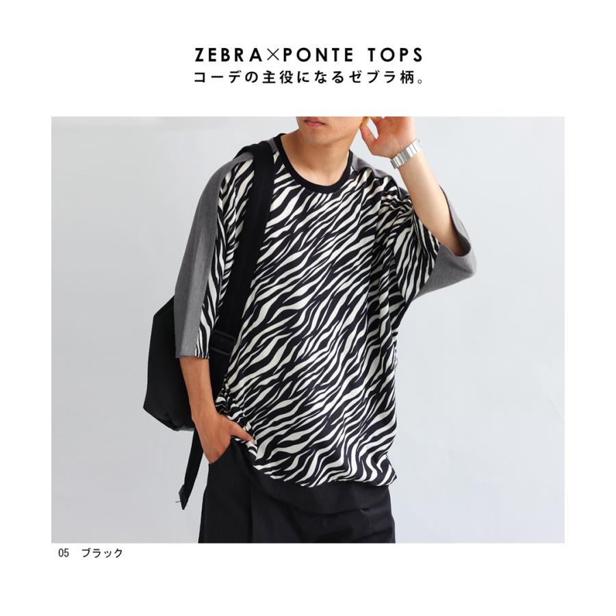 antiqua（アンティカ） 異素材トップス メンズ トップス 半袖 ゼブラ柄