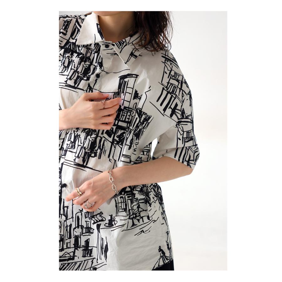 antiqua（アンティカ） アート柄シャツ シャツ レディース トップス
