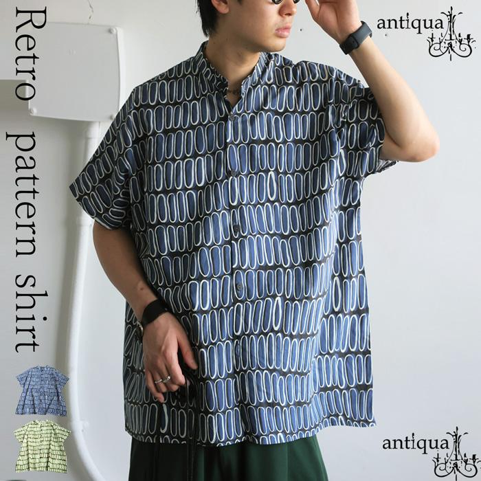 antiqua（アンティカ） レトロ柄シャツ シャツ メンズ トップス 半袖