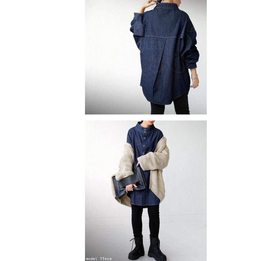 antiqua リングスナップ デニムシャツ レディース トップス 綿 antiqua リングスナップ デニムシャツ レディース トップス 綿