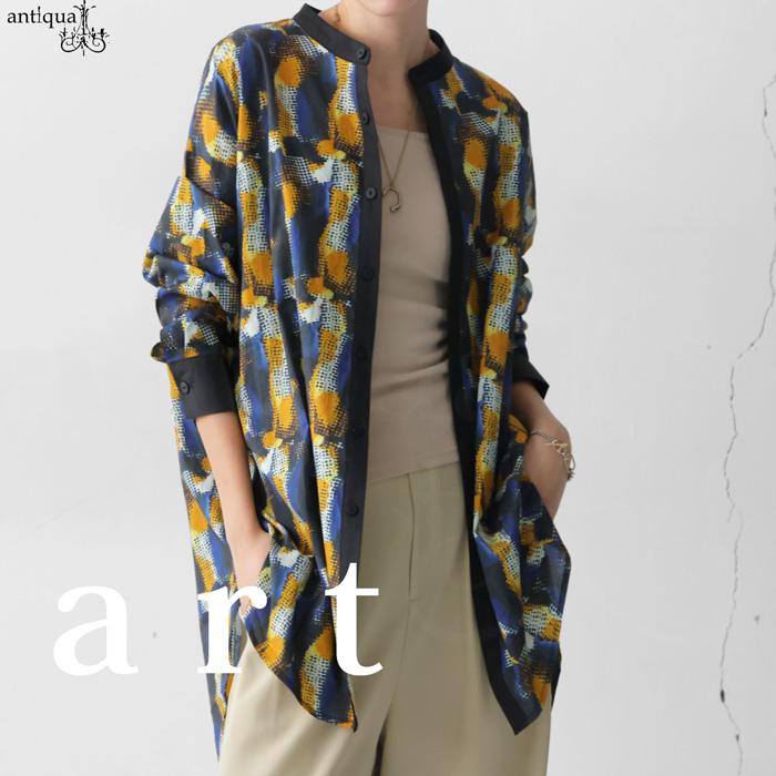 antiqua（アンティカ） アート柄シャツ シャツ レディース トップス