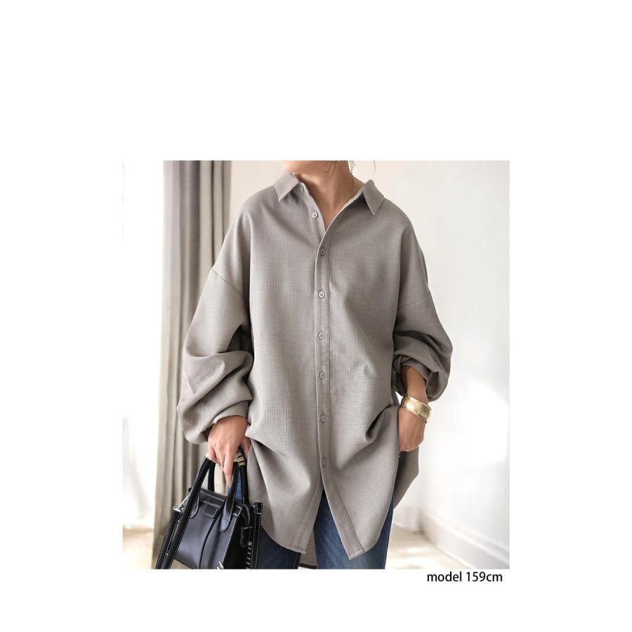 antiqua（アンティカ） ワッフル布帛シャツ レディース トップス