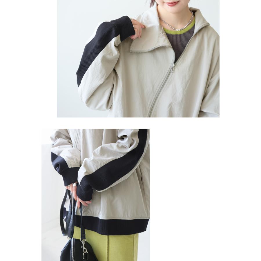 antiqua（アンティカ） 【予約：1月上旬納期】斜めジップ 配色ライン