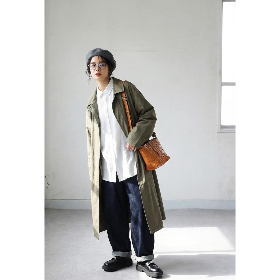 antiqua（アンティカ） シャツ レディース ボタン 羽織り 長袖 無地 襟
