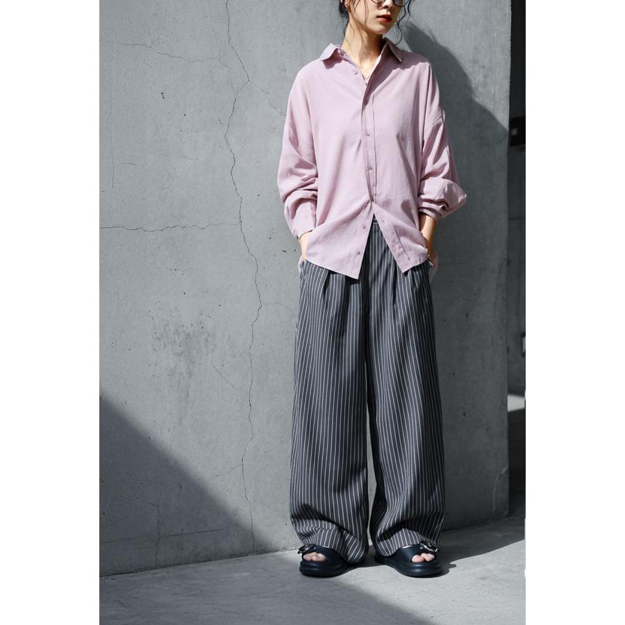 antiqua（アンティカ） ストライプ柄 ワイドパンツ レディース ロング