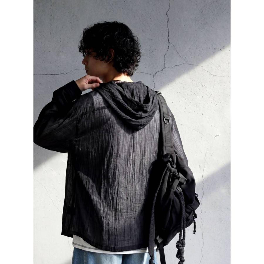 antiqua（アンティカ） シアーシャツ メンズ フード付き 長袖 無地
