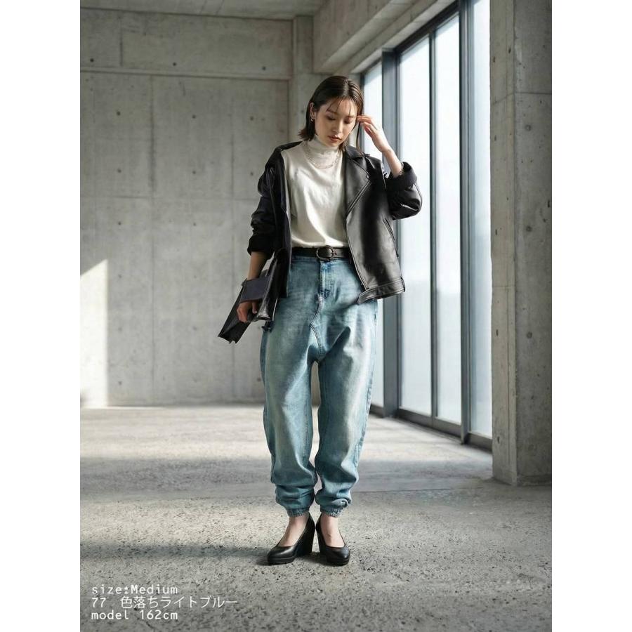 antiqua（アンティカ） サルエルパンツ デニム レディース ロング 無地