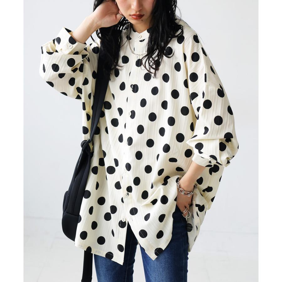 antiqua ドット柄シャツ シャツ レディース トップス 長袖 送料