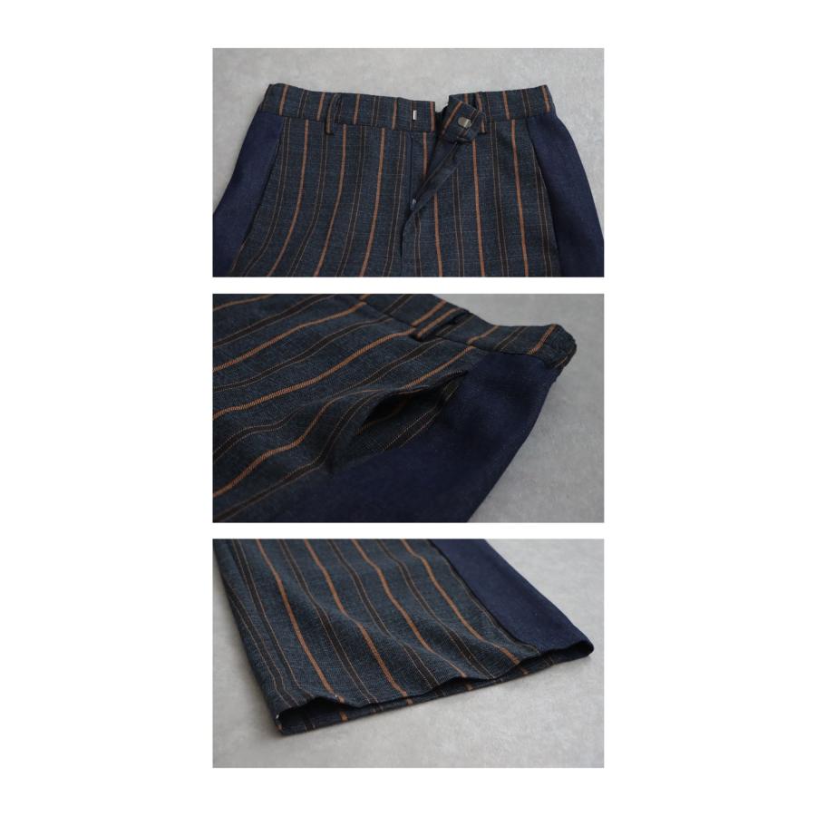 antiqua（アンティカ） ストライプ柄切り替えパンツ パンツ メンズ