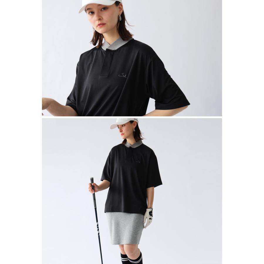 antiqua（アンティカ） 衿配色トップスADポロシャツ レディース