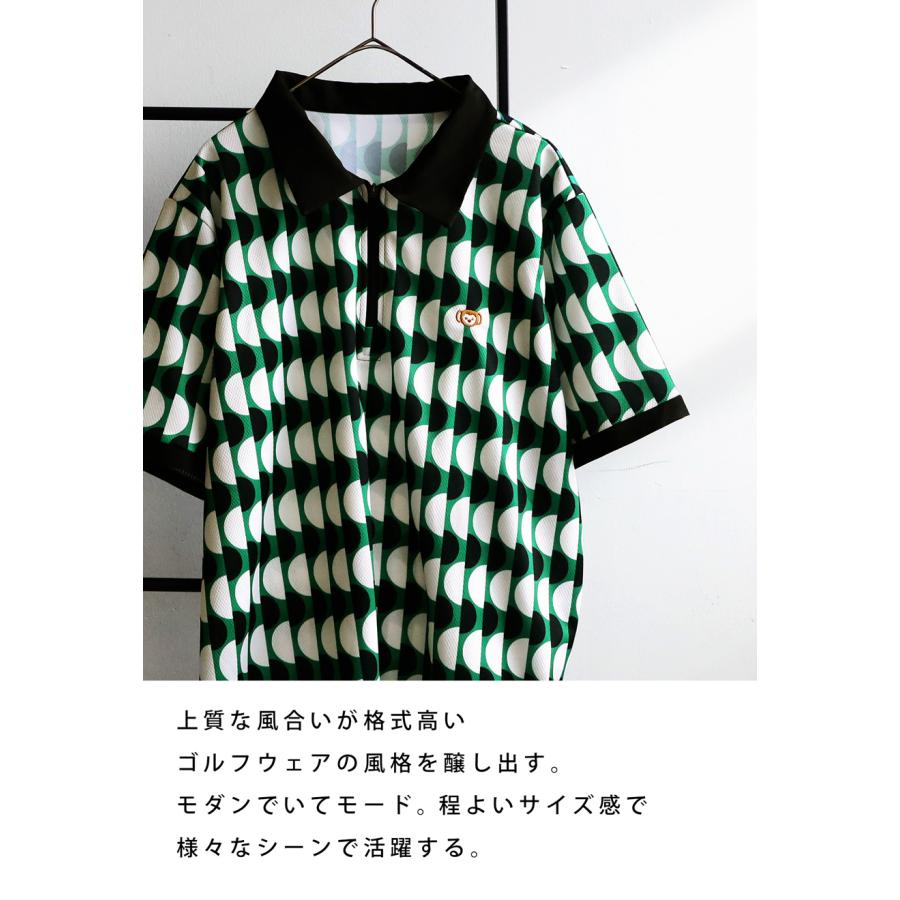 antiqua（アンティカ） レトロ柄 トップス メンズ ゴルフウェア 半袖